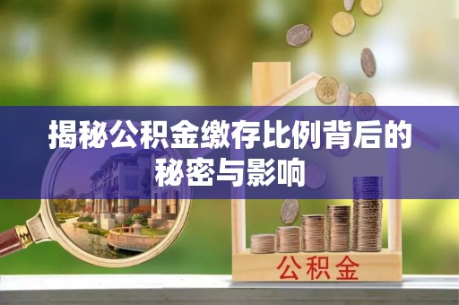 谯城揭秘公积金缴存比例背后的秘密与影响