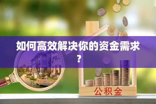 谯城如何高效解决你的资金需求？